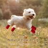Dog Boots Paw Protection 4 Pack, Winter Anti-Slip Dog Shoes, Plush Dog Boots for Small and Medium Dogs Outdoor Activities (Red, M) view 2