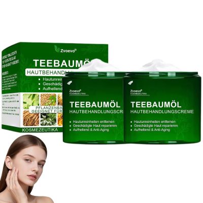 Zvoevo Tea Tree Skin Care Treatment Cream, Organic Tea Tree Cream, Natural Ingredients, All Skin Types, 2-Pack