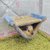 Yunseity Pet Plush Hanging Hammock, Double Layer, Easy to Clean Bed for Hamsters, Soft Coral Fleece Material, Fun Jumping Platform, Suitable for Climbing Pets (Blue) view 2