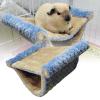 Yunseity Pet Plush Hanging Hammock, Double Layer, Easy to Clean Bed for Hamsters, Soft Coral Fleece Material, Fun Jumping Platform, Suitable for Climbing Pets (Blue) view 4
