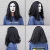 Yunseity Halloween Scary Female Ghost Face Covering with Long Hair Wig, Latex view 3