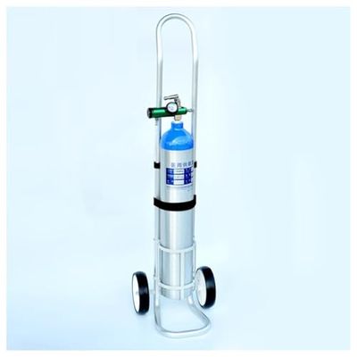 Oxygen Cylinder Cart, Portable Steel Gas Cylinder Rack, Adjustable Height, Quiet Wheels