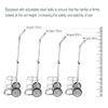 Oxygen Cylinder Cart, Portable Steel Gas Cylinder Rack, Adjustable Height, Quiet Wheels view 4
