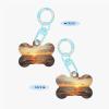 Acrylic Dog Bone Ornament with Sunset Design and Keychain view 2