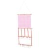 WEKAMOS Wall-Mounted Hair Accessory Organizer with Stainless Steel Hooks and Leather Pockets view 1