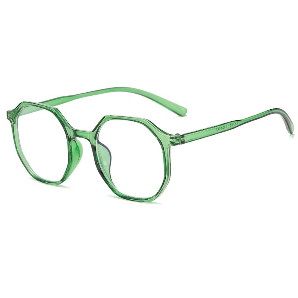 Xrbin Fashionable Oversized Glasses for Men and Women with Myopia, Lightweight Glasses for Near and Distance Vision (Green, -5.50 Diopters)