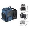 BAOFUYA Pet Carrier Backpack, Breathable, Foldable & Expandable, for Dogs and Cats, Blue view 3