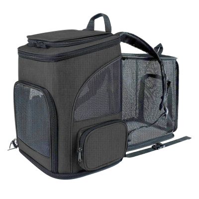 Srliya Expandable Pet Carrier Backpack for Small and Medium Pets up to 18 lb, Black