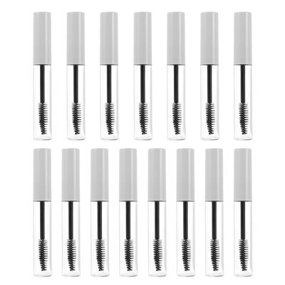 Ipetboom 15-Pack 10 ml Refillable Mascara Tubes, Clear, with Lash Brushes