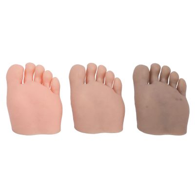 3-Piece Silicone Foot Model Set, Left Half-Foot Design with Toes for Nail Art and Pedicure Practice