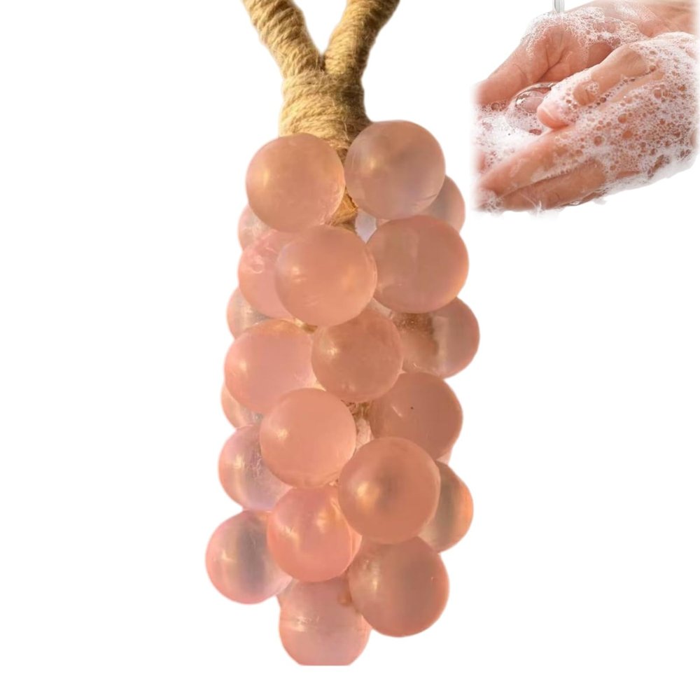 Grape-Shaped Handmade Soap with Grape Scent, Pink