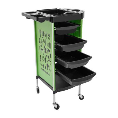 Green Hairdressing Cart with Wheels