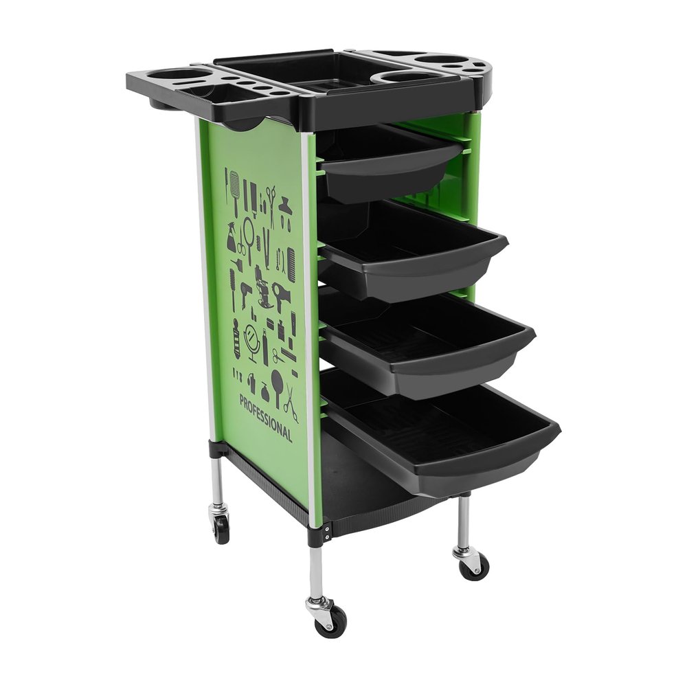 Green Hairdressing Cart with Wheels