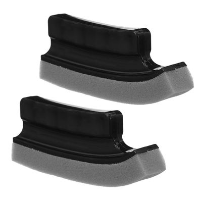 LIFKOME Ergonomic Curved Beard Cleaning Sponge Brushes, Black, 2-Piece Set