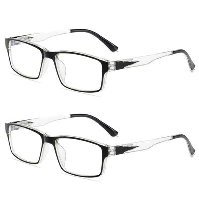 Xrbin 2-Pair Full-Rim Glasses for Men and Women with Myopia, Classic Distance Glasses, Black, -2.00 Diopters
