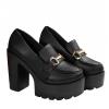 Women's Chunky Platform Mary Jane High Heels with Rhinestone Buckle view 1