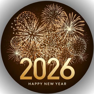 NEW YEAR Edible Fondant Cake Topper, 20 cm