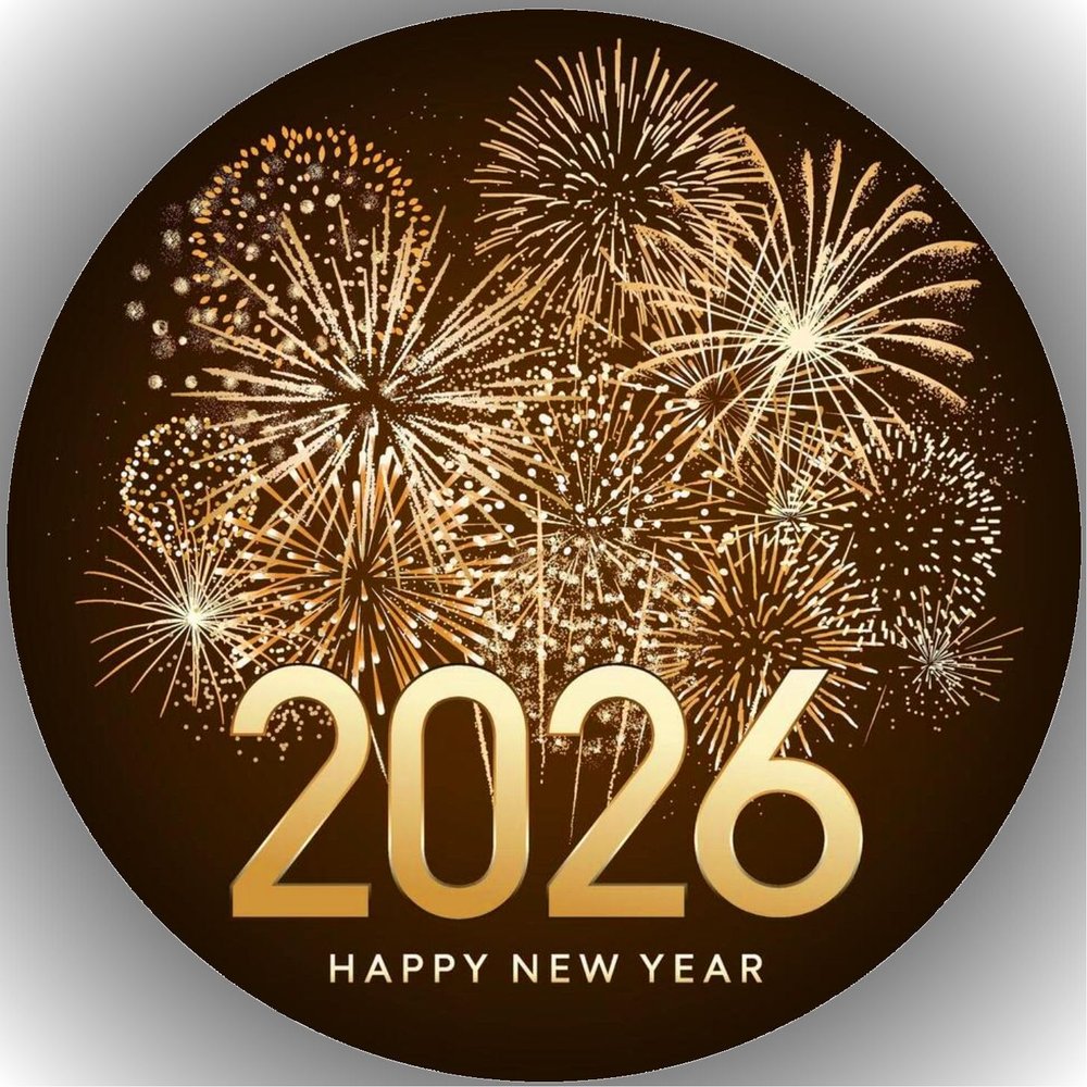 NEW YEAR Edible Fondant Cake Topper, 20 cm