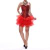 Women's Halloween Gothic Corset with Floral Print, Off-Shoulder Overbust Design view 1