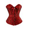 Women's Halloween Gothic Corset with Floral Print, Off-Shoulder Overbust Design view 3