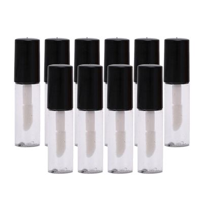 YIXANNX Empty Lip Gloss Tubes, Refillable Balm Containers, Black, 4.3 x 1 cm
