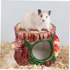 OIFAODAO 2-Piece Ceramic Hamster Nest, Tree Stump Hamster Playground and Hideout (A x 4 pcs) view 3