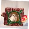 OIFAODAO 2-Piece Ceramic Hamster Nest, Tree Stump Hamster Playground and Hideout (A x 4 pcs) view 4