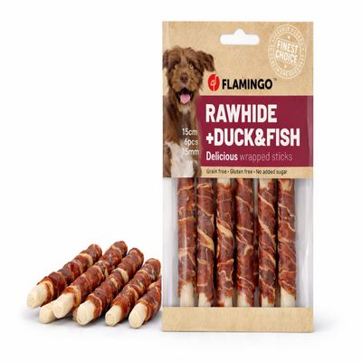 R'Hide Sticks - Duck & Cod Treats - 15 cm - 6 pcs - 180 g - Gluten-Free - Grain-Free - No Added Sugar