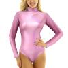 Women's Alien Costume - Metallic Space Bodysuit Top, Long Sleeve, Pink XXL view 2