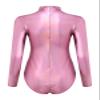Women's Alien Costume - Metallic Space Bodysuit Top, Long Sleeve, Pink XXL view 4