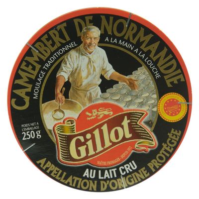 GILLOT NOIR Camembert Soft-Ripened Cheese – 10 x 250 g – Normandy AOP