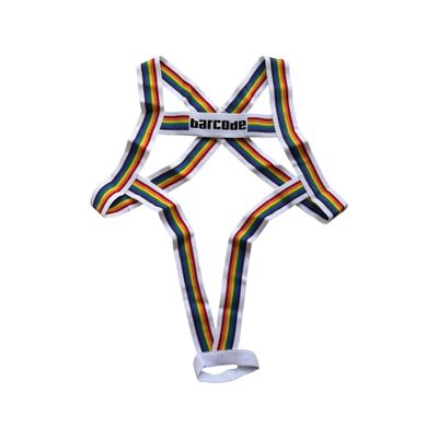 Barcode Berlin Men's Clubwear Body Harness Pride Ikem White - 1 x Size L/XL