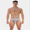 Barcode Berlin Men's Clubwear Body Harness Pride Ikem White - 1 x Size L/XL view 2
