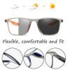 Progressive Reading Glasses for Men and Women, Blue-Light Blocking, TR90, Clear, 3.5X view 3