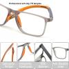 Men's and Women's Progressive Reading Glasses with Blue-Light Filter, TR90, Orange, 3.0X view 4