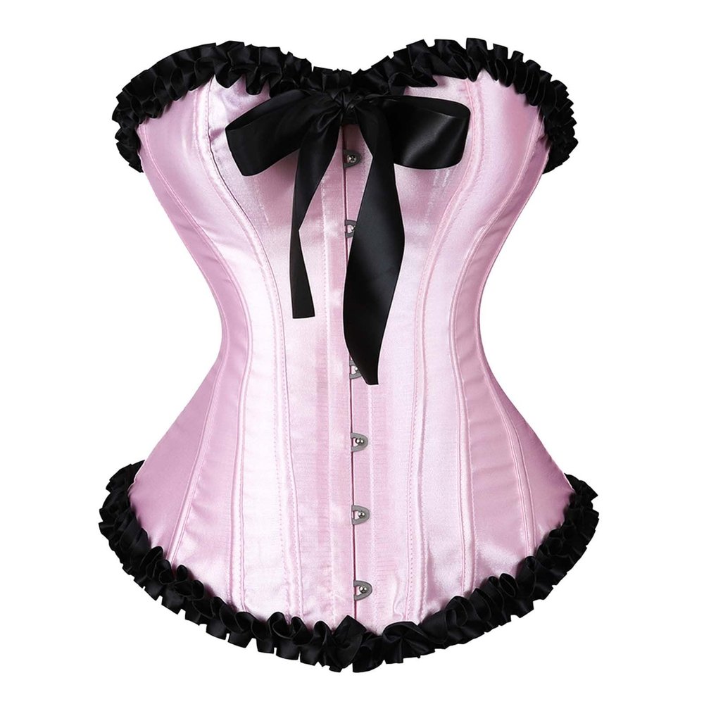 Women's Gothic Corset Costume Top, Full-Bust Lace Bustier with Lacing