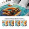 Funny Airedale Terrier Dog Blanket with Lifebuoys and Pool Design, Soft Flannel Throw, 50 x 60 in view 3