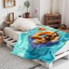 Funny Airedale Terrier Dog Blanket with Lifebuoys and Pool Design, Soft Flannel Throw, 50 x 60 in view 4