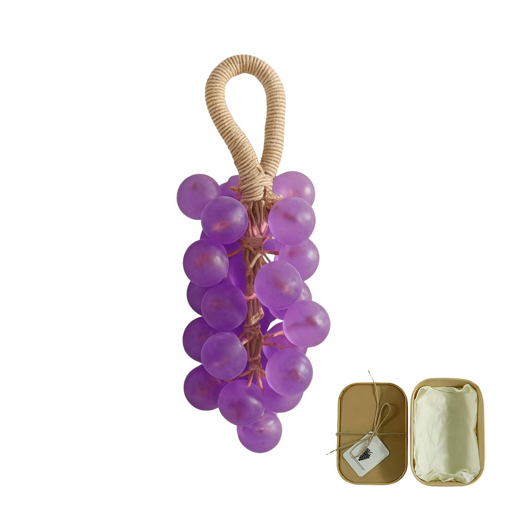 Handmade Grape-Shaped Soap with Cord, Lavender