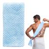 Extra-Long Japanese Exfoliating Towel, Blue Grid view 1
