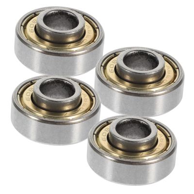 4-Piece Wheelchair Bearing Set for Small Front Wheels, Steel, Silver