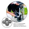 4-Piece Wheelchair Bearing Set for Small Front Wheels, Steel, Silver view 4