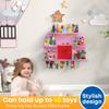 Magnetic Shelf for Tonie Figures, Wall Organizer for Toniebox, Pine Wood, Arch-Shaped, Large, Pink view 2