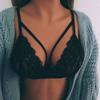 Generic Sexy Lace Bustier Bra Top, Hollow Cage-Up Style, Women's (Black, XL) view 2
