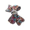 DECORNIJIA Elegant Rhinestone Bow Hair Clip for Women, PU Hair Accessory with Spring Mechanism view 1