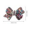 DECORNIJIA Elegant Rhinestone Bow Hair Clip for Women, PU Hair Accessory with Spring Mechanism view 2