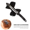 DECORNIJIA Elegant Rhinestone Bow Hair Clip for Women, PU Hair Accessory with Spring Mechanism view 4