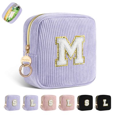Personalized Period Pouch for Pads and Tampons, Zipper Organizer, Light Purple-M