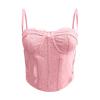 Women's Halloween Lace Corset Top with Adjustable Straps and Buckle view 4