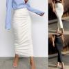 Women's PU Patent Leather High-Waist Stretch Pencil Maxi Skirt view 2